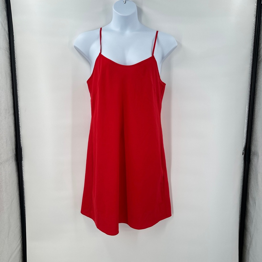 Nanette Lepore Mini Dress 14 Red Spaghetti Strap Satin Look Holiday Romantic *‎